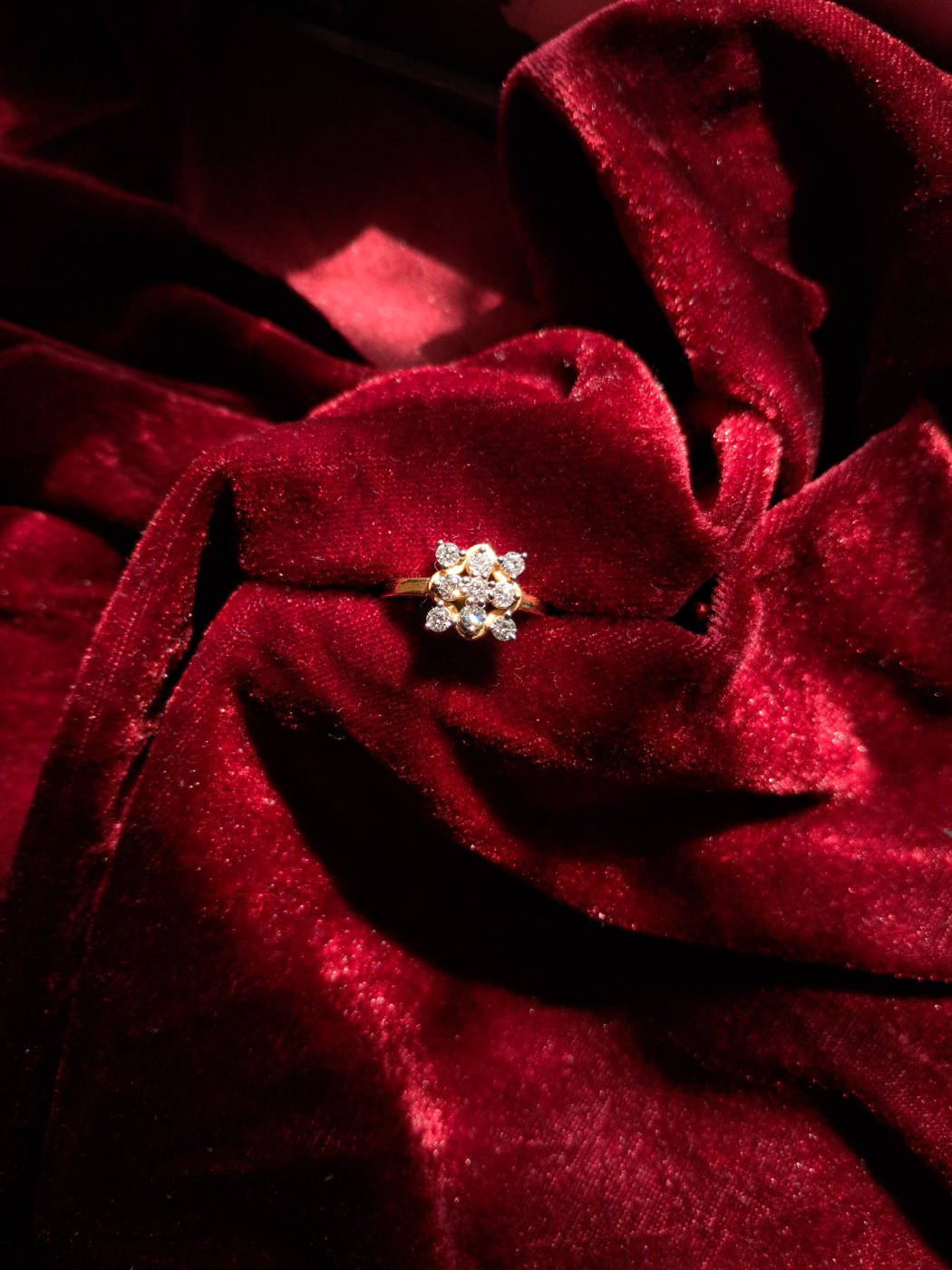 Floral Cluster Adjustable Ring