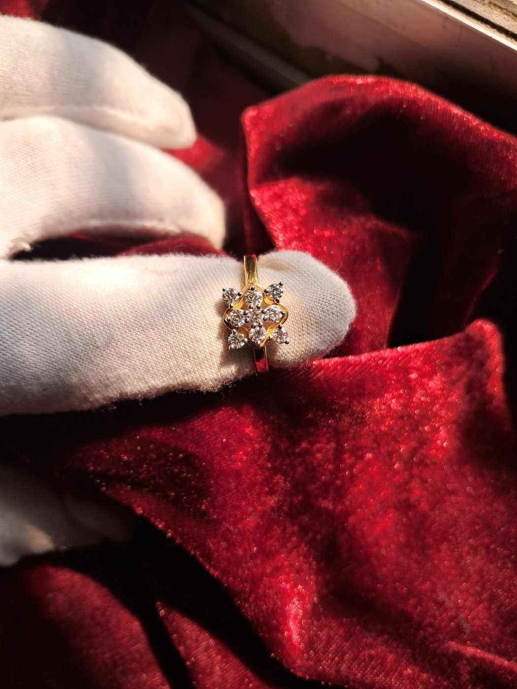 Floral Cluster Adjustable Ring view 3