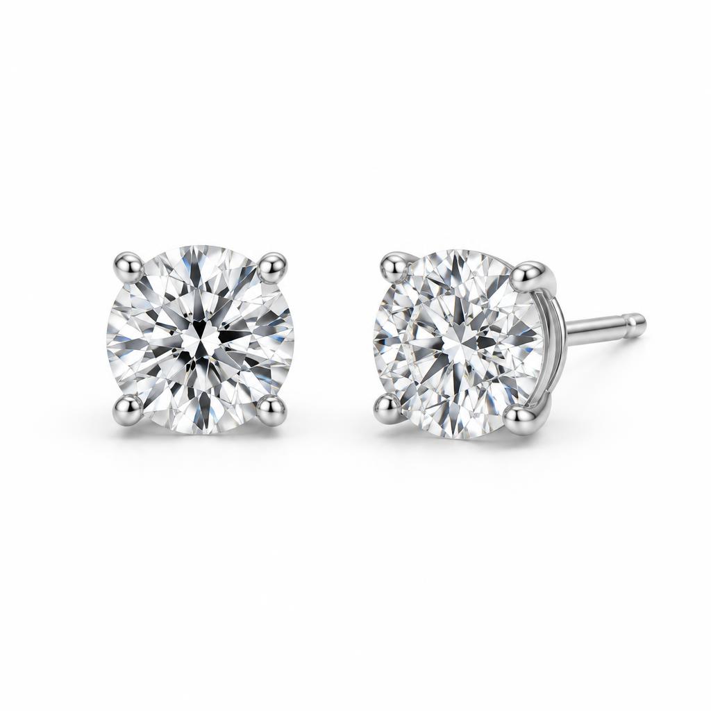 Round Classic Studs in 925 sterling silver — illustrative pair preview